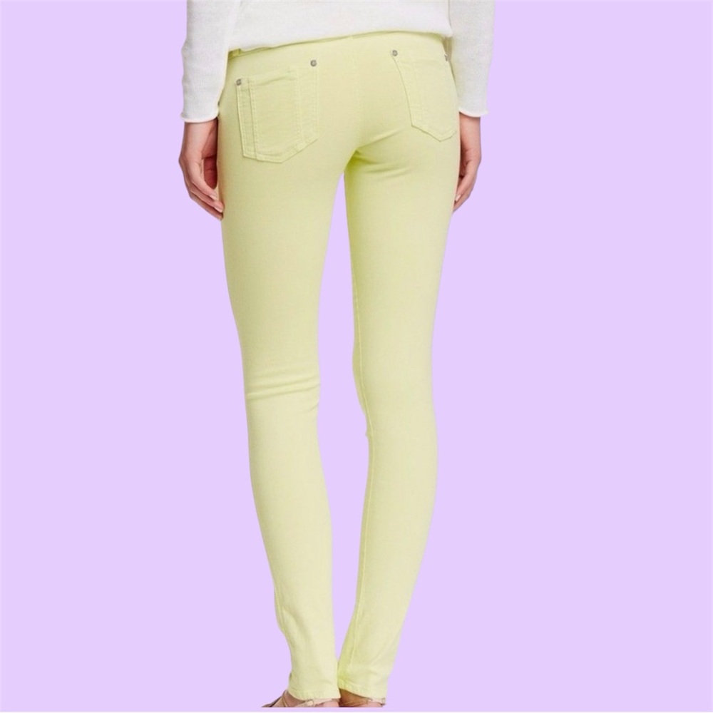 Alice + Olivia Light Yellow Lime Skinny Jeans